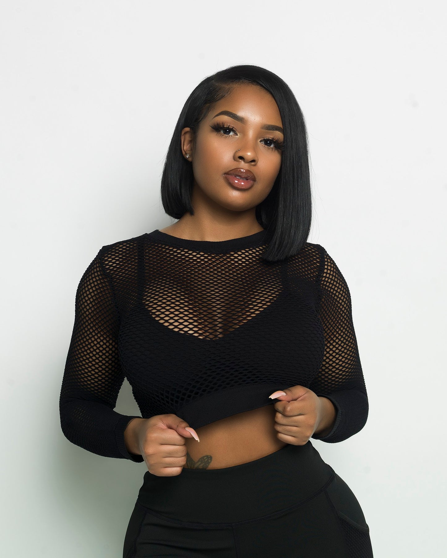 Black Mesh with me Top