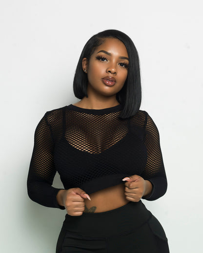 Black Mesh with me Top