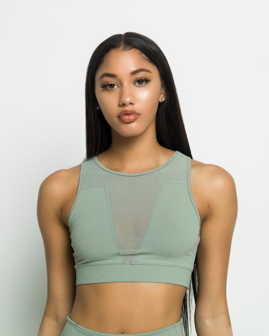 V Sheer Sage Set